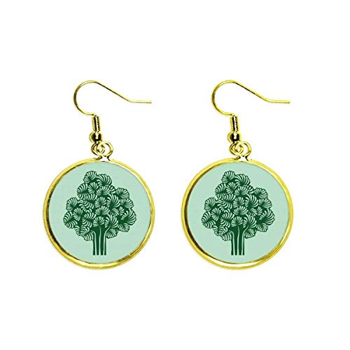 Joyería mujer pendientes dorados de hojas colgantes y flores