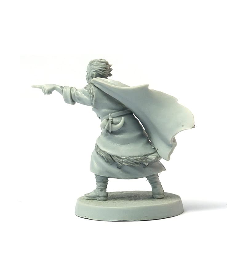 Brendan, Priest, Monk Wargame Miniature SAGA 28 mm, Resina, Grigio