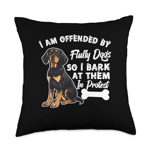 Black And Tan Coonhound Fluffy Black And Tan Coonhound Throw Pillow