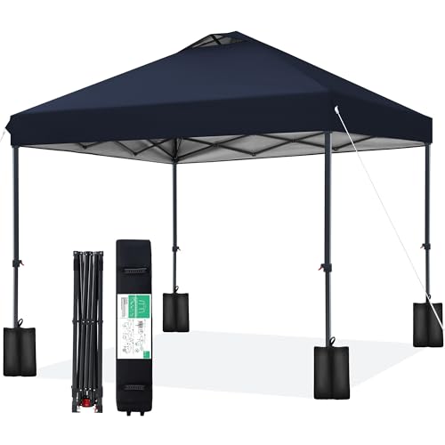 Image of JEAREY 10x10 Pop Up Canopy Tent, Easy Up Outdoor Market Canopy, Navy-Blue