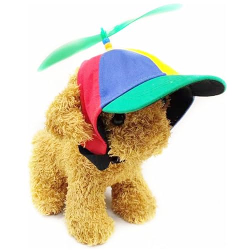MEISO Hut für Hunde und Katzen, verstellbarer Baseballhut mit abnehmbarem Propeller für kleine Hunde und Welpen (L)
