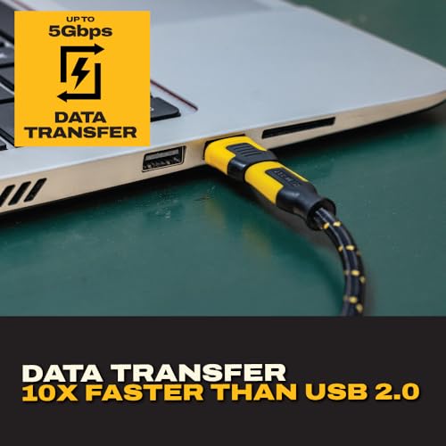 Image of DEWALT Heavy Duty USB-C Female to USB-A Male Adapter 4 Pack w /Case | Converter, 5Gbps Data Transfer, Compact Durable USB to USB-C Adapter for Laptops iPhone Samsung Android Devices