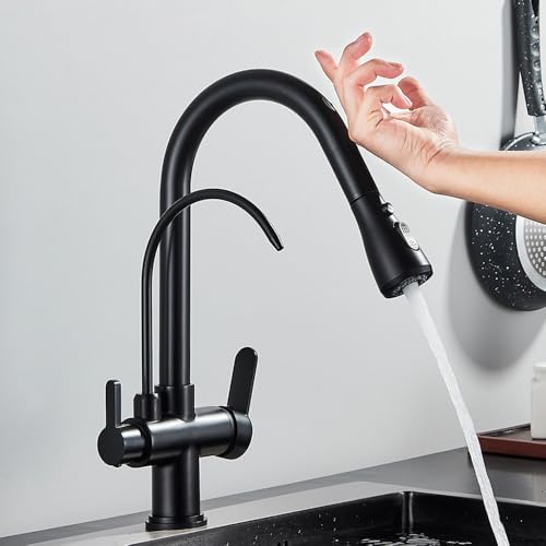 Robinet de cuisine à capteur tactile mitigeur laiton eau pure 2 voies