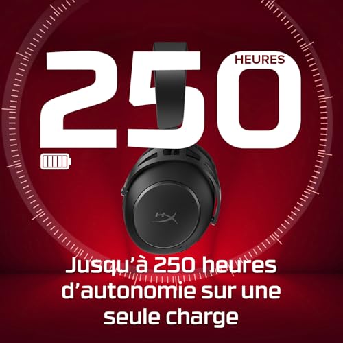HyperX Cloud Alpha 2 Wireless, Casque Gaming sans Fil, Bluetooth + 2,4 GHz simultanés, Station de Base RGB, 250h d'autonomie, Micro détachable, PC/PS5/PS4/Switch/Mobile, Noir – vue 3