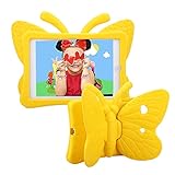 iPad mini Case for Kids, Cute Butterfly Wing Double as Stand Light Weight Kid-Proof Durable EVA Foam Protective Tablet Bumper Cover for Apple iPad mini 1/2/3/4 - Yellow