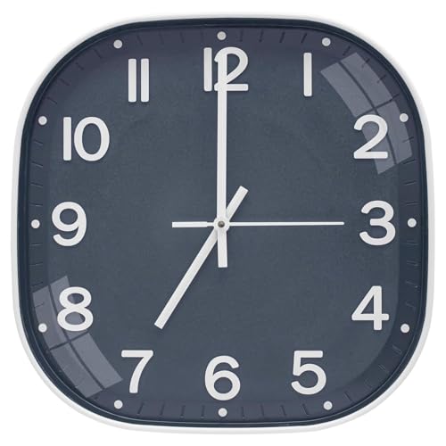 Image of TEKCOOL Plastic Analogue Wall Clock 12 inch Silent Quartz Decorative Wall Clock Non-Ticking Classic Clock Battery Operated Round Easy to Read for Room /Home /Kitchen /Bedroom /Office /School.Grey white-