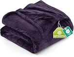 Utopia Bedding Fleece Throw Blanket 127x152cm – Soft Warm Lightweight Breathable Small Versatile Luxury Decorative Throws For Sofa, Bed, Chair & Settees – Cosy Home Gift For Adults, Purple