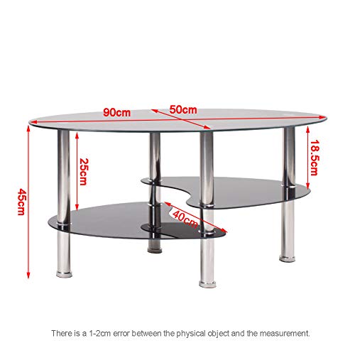 Jeffordoutlet - Tavolino da caffè ovale moderno in...