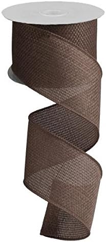 Cross Royal Burlap Wired Edge Ribbon - 2.5" x 10 Yards (Mocha)