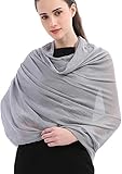 chal gris organza ❤ Amplia ocasión: muy suave y ligero, perfecto en cualquier momento, para cualquier estación (primavera, verano u otoño, invierno), varios atuendos y cualquier ocasión.