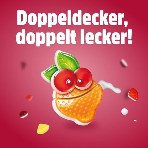 nimm2 Lachgummi Frucht und Joghurt – 1 x 376 g Maxi Pack – Fruchtgummis mit Fruchtsaft, Vitaminen und einer Joghurtschicht – Süßigkeit in sechs Geschmacksrichtungen