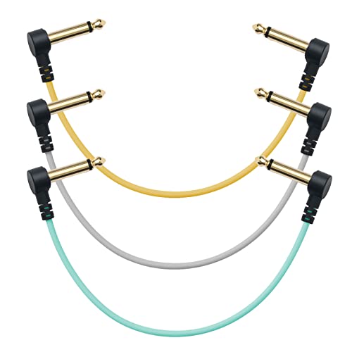 MyVolts Candycords Pedal to Pedal Patch Audio Cables Sunset at The Lake 3-Pack, Flat Angled Large Mono Jack to Flat Angled Large Mono Jack, 4'', 3 Cables