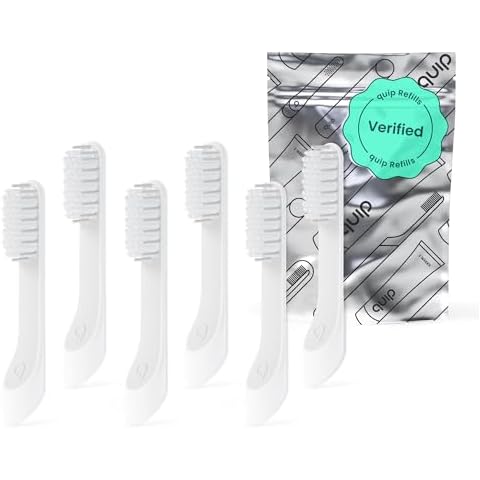 quip Sonic Toothbrush Replacement Heads for Adults - 6 Pack - Verified quip Standard Brush Head Refills for Electric Toothbrushes - Soft Bristles, Compact & Flexible - Last 3 Months Each Cover