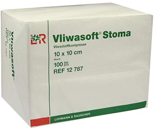 BIOS Naturprodukte GmbH Stoma Kompress 10 x 10 cm 4-lagig 100 St Wundkompresse Schaum Rectangular Kunststoff Gewebetherapie und Entzündungsreduktion