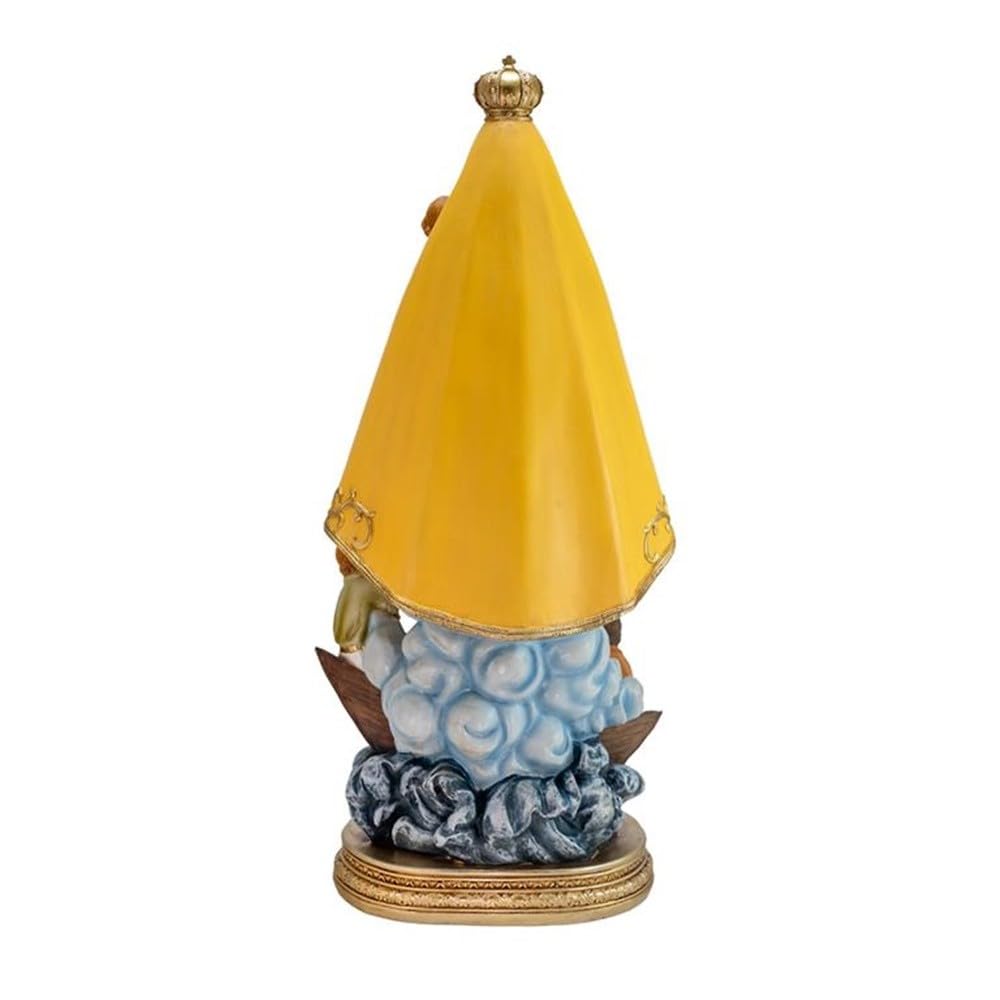 Virgen Caridad del Cobre Figura 40 cm. Escultura patrona de Cuba Manto Amarillo Resina