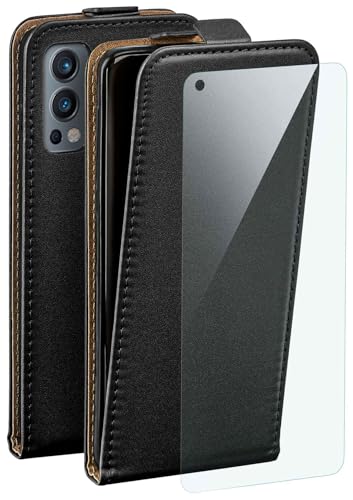 Étui pour OnePlus Nord 2 5G moex noir en cuir synthétique avec film protection écran