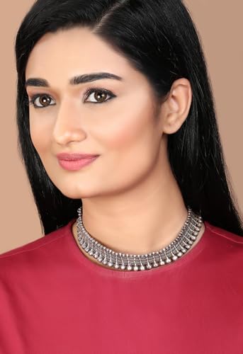Image of Rubans Choker Necklace Oxidised Style Trendy Jewellery Gift for Women & Girls