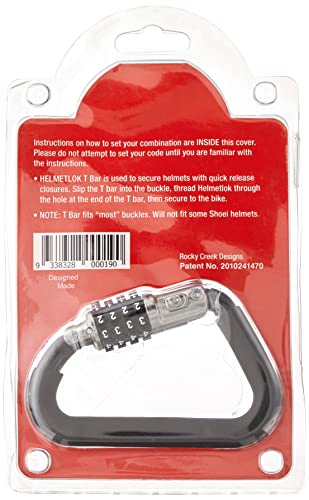 Trava Helmetlok 4104 para capacete, estilo mosquetão, com senha, preto