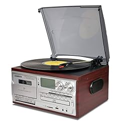 LoopTone Platine Vinyle Vinyle Bluetooth 3 Vitesses Lecteur de disques Vintage et Lecteur de Cassettes Radio AM/FM… - Les Beatles, Paul McCartney, John Lennon, RIngo Starr, George Harrison