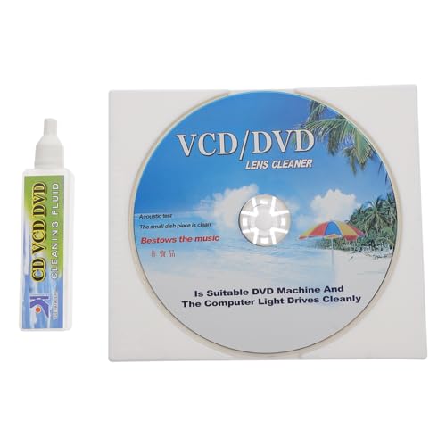 BESPORTBLE CD Reinigungskit Set mit Reinigungsdisc und Flüssigkeit Effektiver CD Player Reiniger zur Staub Fingerabdruckentfernung Langlebiges Material Einfache Anwendung für DVD Vcd und CD