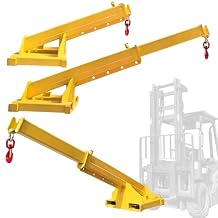 Forklift Jib Boom Forklift Mobile Crane, 4T / 8800LB Telescopic Crane Attachment with Hook, Max Length 94.5 Mobile Lifting Hoist Towing Handling for Warehouse & Construction Material