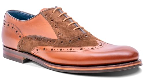 Image of BARKER Abingdon Men's Handmade Leather Brogue Oxford Dress Shoes Timeless Elegance & Superior Craftsmanship