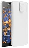 mumbi Echt Ledertasche kompatibel mit Nokia 950 Hülle Leder Tasche Hülle Wallet, weiss