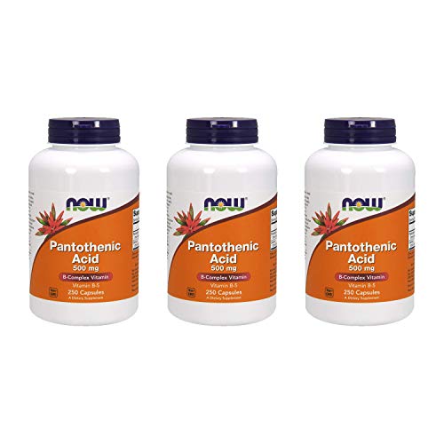 Now Foods Pantothenic Acid 500mg 250 caps (Pack of 3)