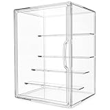 QWORK® Vitrina de Acrílico con 4 Estantes, 36x27x22cm – Caja de Exposición...
