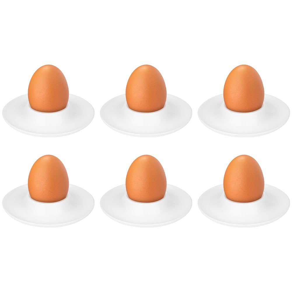 Vicloon Egg Holder Set,6pcs Plastic Egg Cups,Boiled Egg Cup with Base,Stackable and Storable for Breakfast,Dining Table,Kitchen Drawer,Family Gathering,Camping Picnic