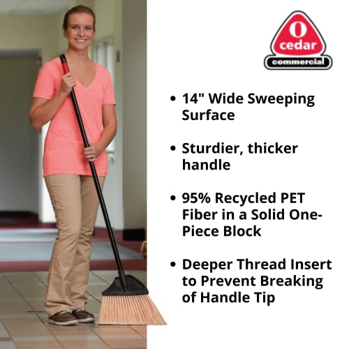 O-Cedar Commercial Maxi Plus Professional Angle Commercial Broom, 1-Count, Black, 4 Count #TOP1