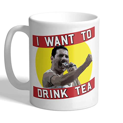 Image of I Love Mugs - I Want to Drink Tea - Break Free - Queen - Freddie Mercury - Mug, Ceramic, 11fl.oz.