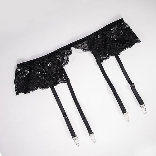 Lidogirl Women's Sultry Nights Garter Belt with Stockings Sheers Black - Thumbnail 4