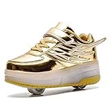  Linckoo Scarpe Sportive con Rotelle per Ragazze e Ragazzi Retrattile Doppia Ruote Skateboard Sneakers Outdoor Multisport Running Calzature da Scarpe da Ginnastica per Bambina