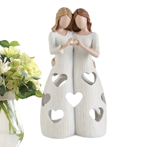 Sisters Statue | Best Friend Sculpture Decor | Resin Figurines Sisterhood Keepsake Sculpture for Women Tabletop Birthday Friend Home Decoration