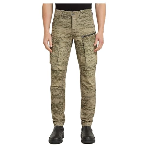 G-STAR Raw - Mens Rovic Zip 3D Regular Tapered Pants, Color Light Toggee Shadow Camo, Size: 33W x 34L