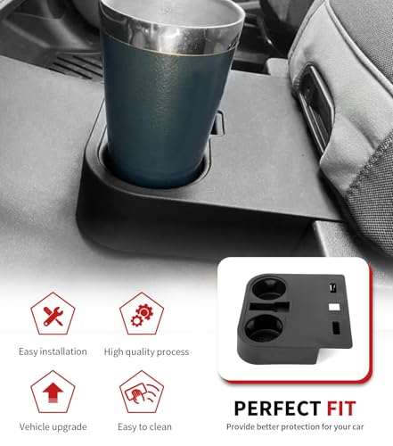 Portavasos de Piso para Ford F150 F250 F350 F450 2021-2026 Negro miniatura 6