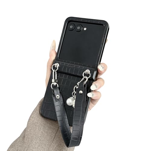 TRIPLE RIVER�EFor Razr 70 Ultra �P�[�X�ϏՌ� �J�o�[ �N���R�_�C���� PU���U�[ ������ �x���g �n���h�X�g���b�v For ���g���[�� ���C�U�[ 70/70s/70d/70 �E���g��(�u���b�N)