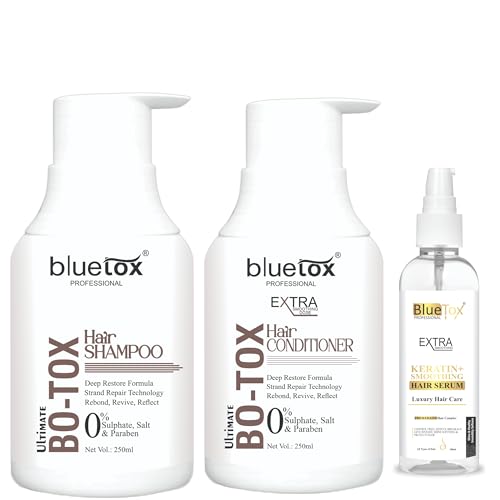 Image of HairTox shampoo and conditioner Combo with serum | sulfate and paraben free | Smoothens, Repairs & Adds Shine | HairTox Shampoo mask for Dry Damaged Frizzy & Chemically Treated Hair (250ML)