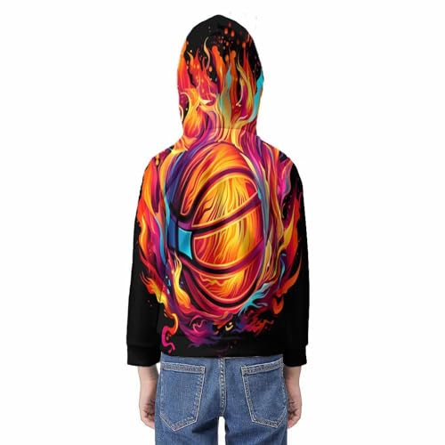 Hoodie basket-ball enfants avec style imprimé 3D idéal pour le collège - 6