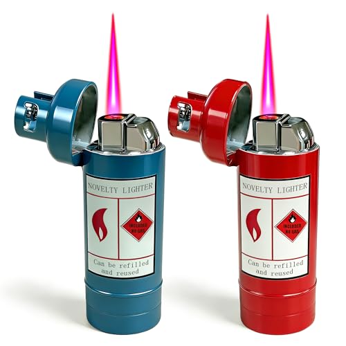 Encendedores Butano Estilo Cilindro Pack 2 Rojo y Azul miniatura 1