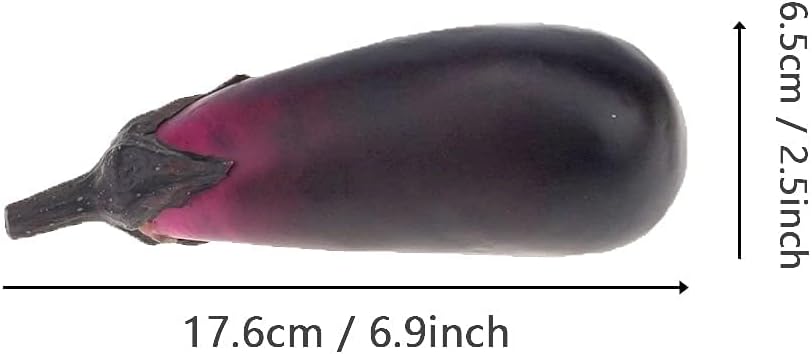 2 Pcs Fake Eggplant, Realistic Artificial Vegetable for Decoration | Realistic look,not fade or rot,shop,home kitchen farmhouse decor,photography props