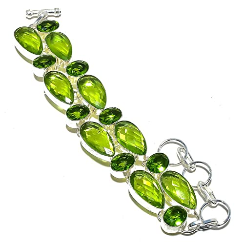 Bracelet améthyste verte réglable 7-9 pouces, résout les problèmes de taille