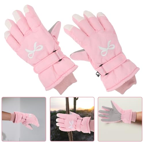 Guantes de invierno para mujer con lazo rosa, el regalo perfecto para ciclistas 7