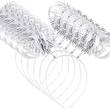 WILLBOND 6 Pcs Pom Pom Headbands Tinsel Wrapped Crazy Headwear Hair Accessories for Spirit Week Carnival Bachelorette(White)