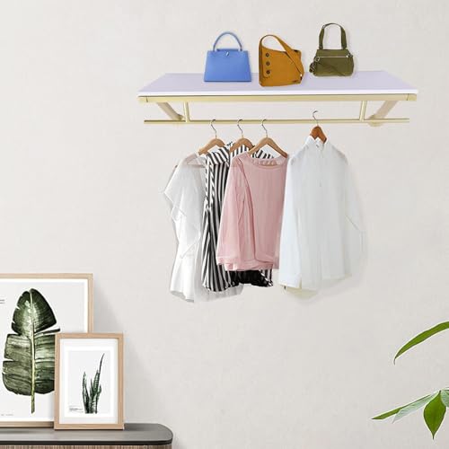 Perchero de pared con estante para ropa y organización del hogar 6