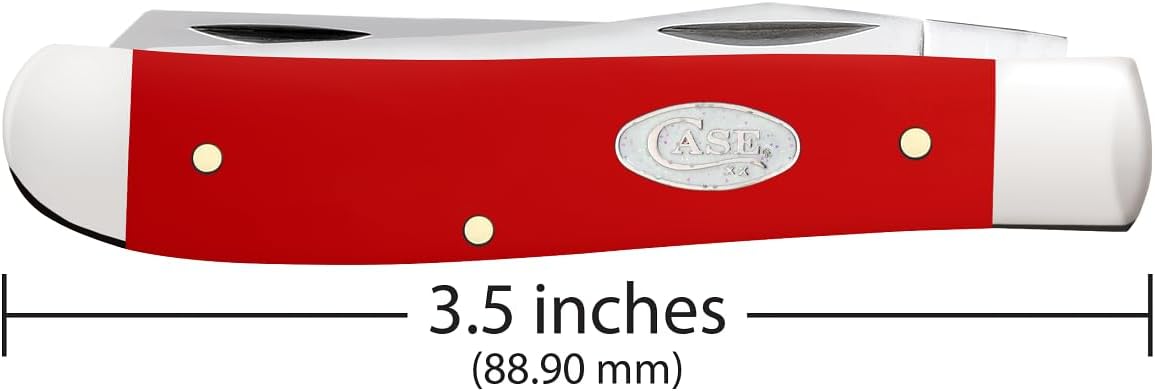Case XX Pocket Knife MINI TRAPPER - SMOOTH RED SYNTHETIC Item #56981-4207 SS - Length Closed: 3 1/2Inches