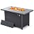 Fire Pit Table,HAPPATIO 42inch 50000 BTU Propane Fire Pit with Mental Fence Table Top, Lid, Transparent Lava Glass, CSA Safety Certified for Patio Balcony Backyard (Black)