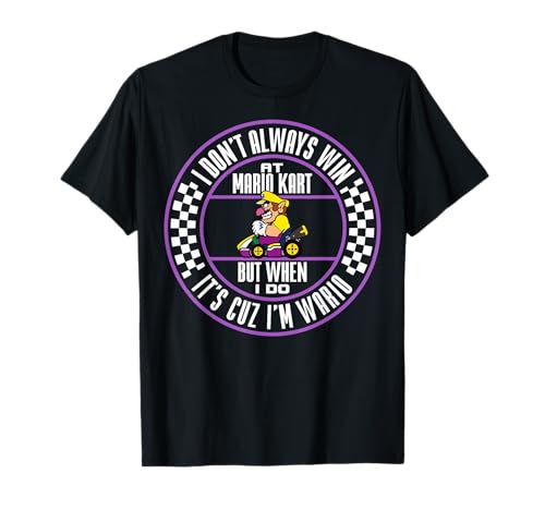 Nintendo Mario Kart Wario When I Win Circle Text T-Shirt Small - image 1