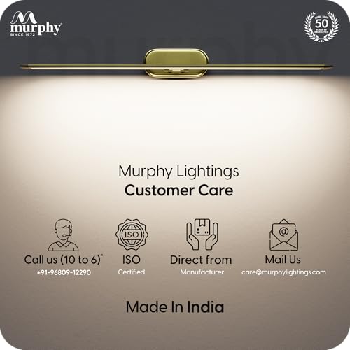 Image of Murphy 12W Colour Changing 3in1 Brass Finish LED Mirror Light (Cool White, Warm White, Neutral White) | Adjustable Angle | Modern Vanity /Dressing /Bathroom Wall Light-Pack of 1